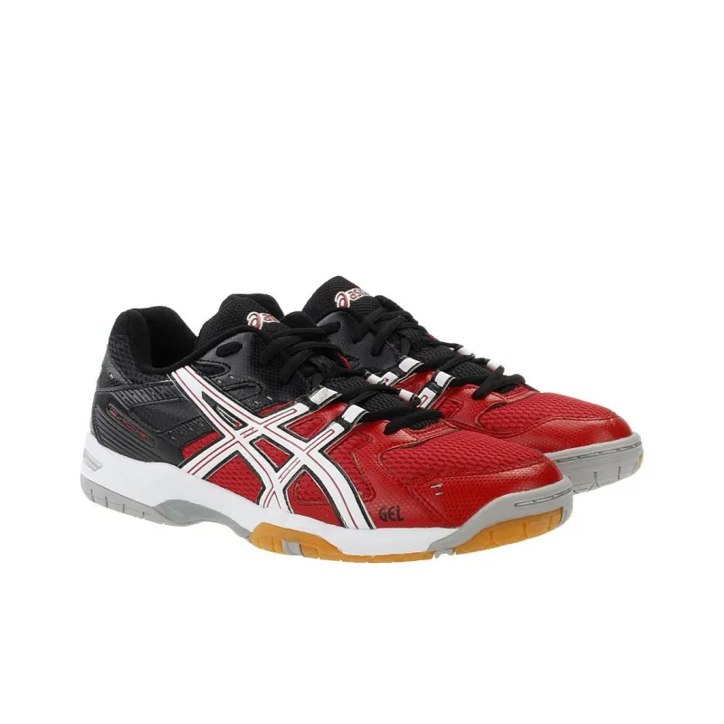 Asics Gel-Rocket 6 Wear-Resistant Low-Top Running Shoes Men's Red Black-3