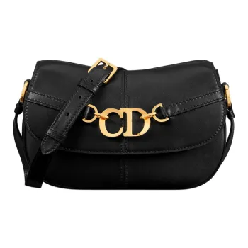 DIOR Cow Leather Shoulder Bag, Crossbody Bag Small Size Women's Black