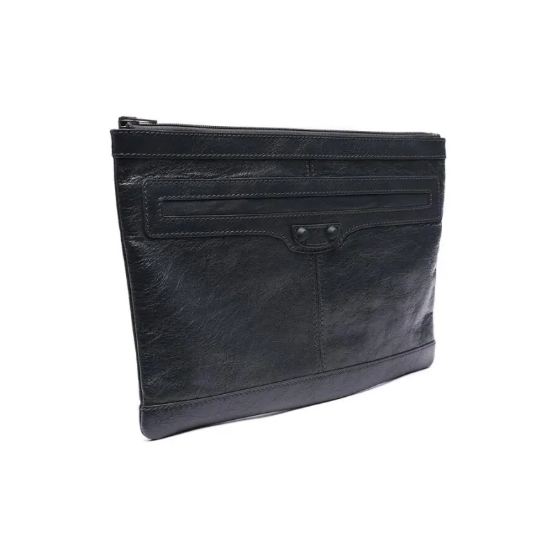 Balenciaga Sheepskin Clutch Men's Dark Gray-1