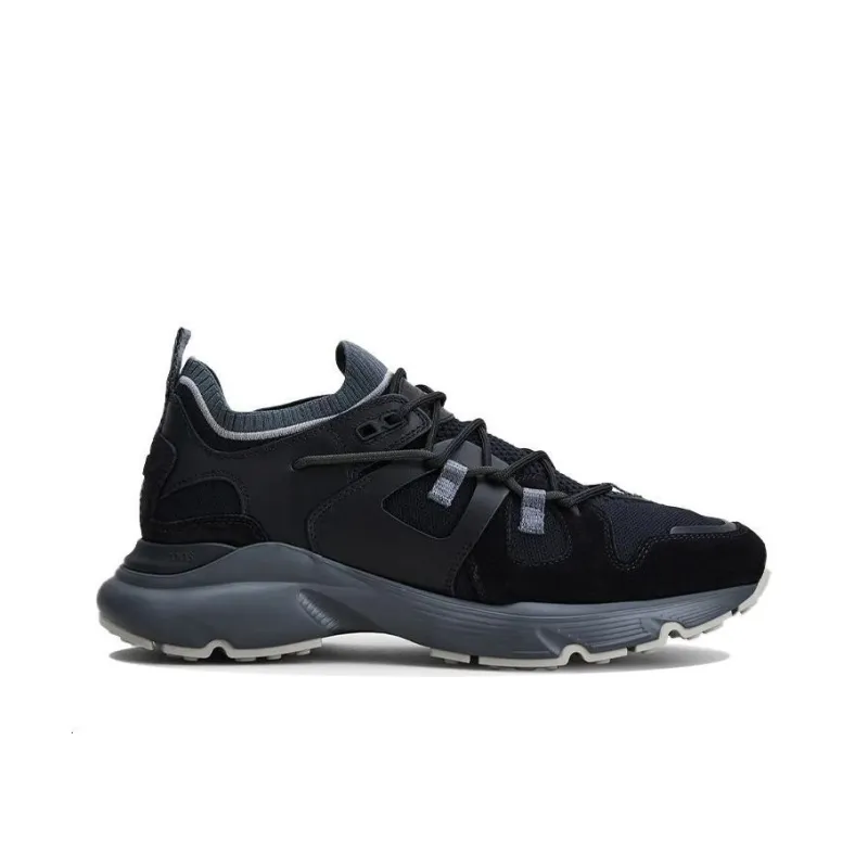 TOD'S Cushioning, Slip Resistant, Abrasion Resistant, Breathable Low Top Casual Shoes Men's Black Gray-1