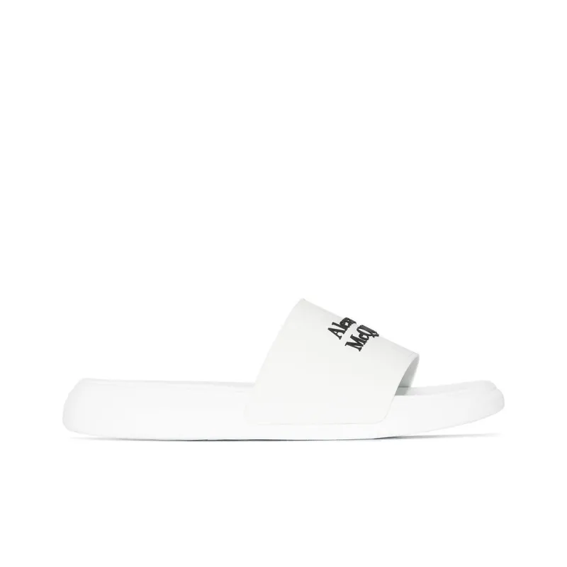 Alexander McQueen Pool Slide White Black-1