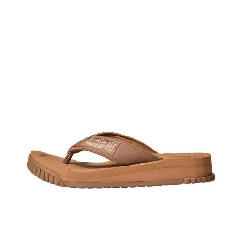 SHAKA Lawn Slide Flip Flops Unisex Brown