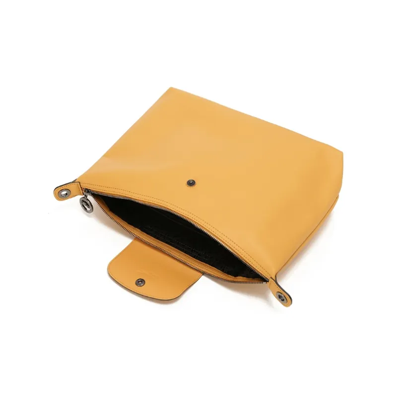 LONGCHAMP Le Pliage Xtra Cow Leather Shoulder Bag, Small Square Bag, Hobo Bag, Shoulder Bag Tubas Women's Almond Yellow-5