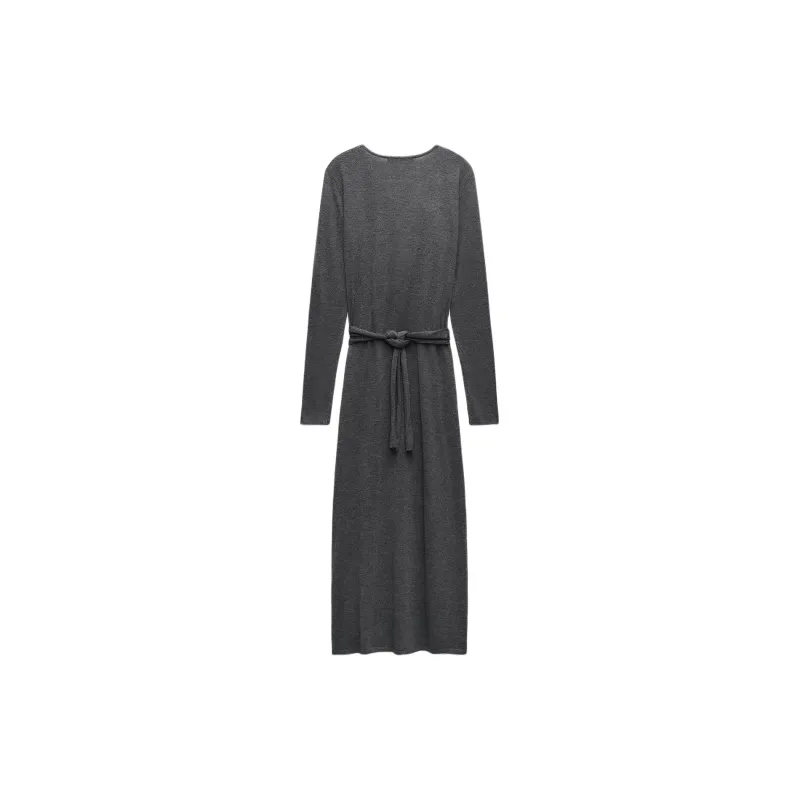 ZARA Long-Sleeved Dresses Women's Gray-1