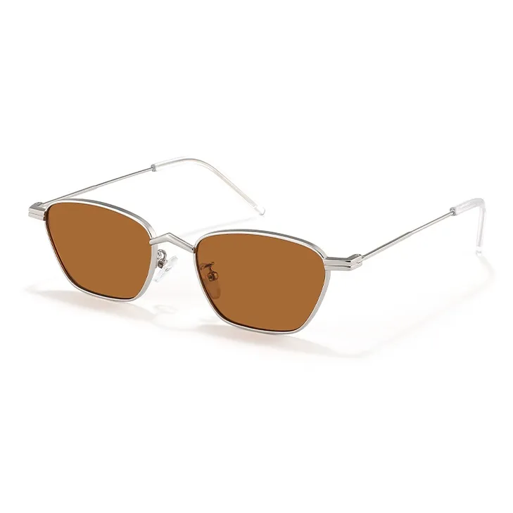 BERTHA Titanium Alloy Rectangular Sunglasses Unisex Gold/Silver-8