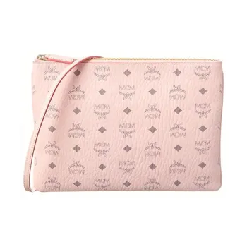 MCM Visetos Monogram Logo Crossbody Bag Pink