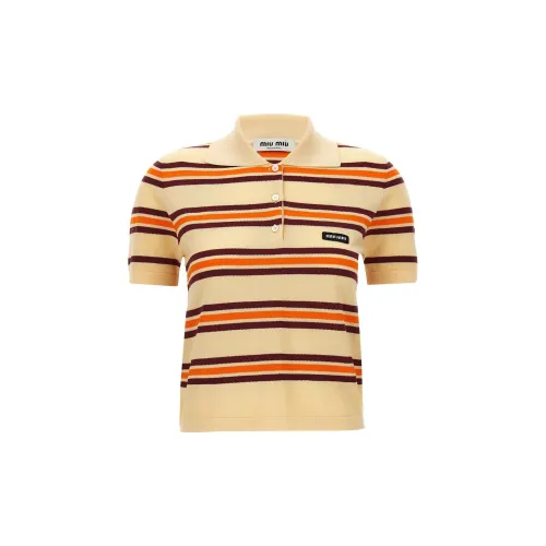 MIU MIU Polo Shirts Women's Beige