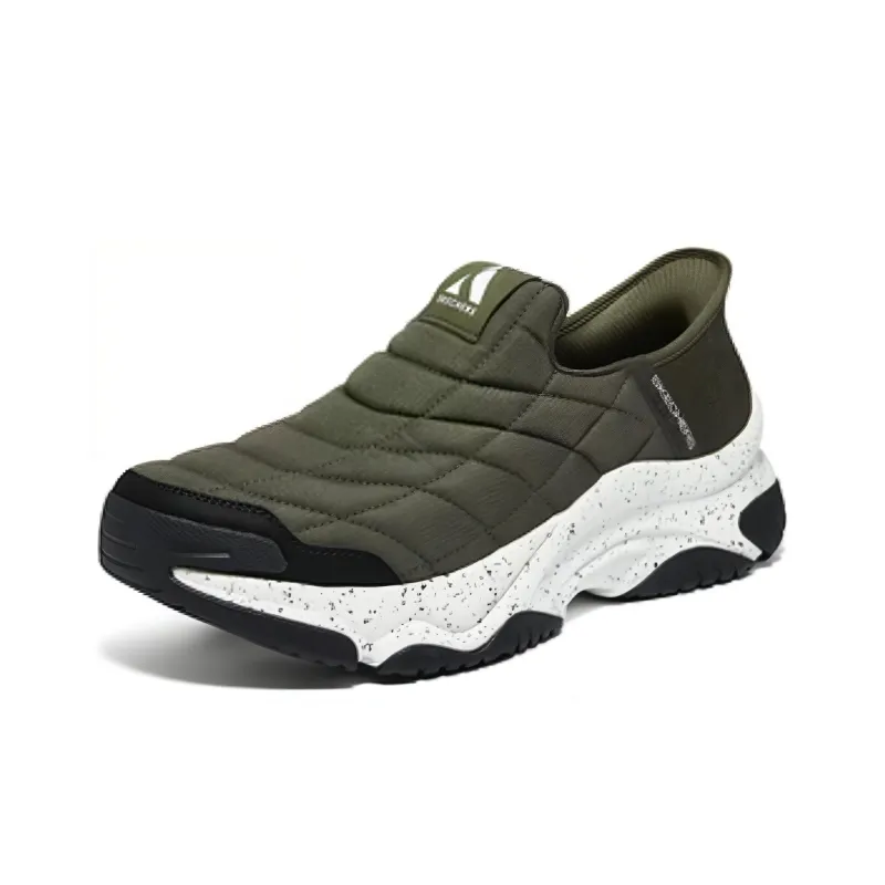 Skechers Slip Ins Cushioning Wear-Resistant Low-Top Casual Shoes Men's Olive Green-1