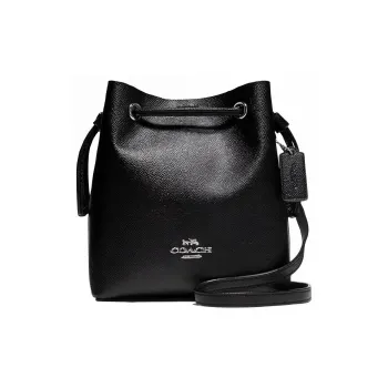 COACH Lena Leather Bucket Bags Crossbody Bag, Shoulder Bag Women's Black