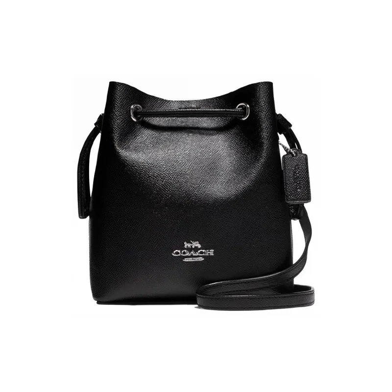 COACH Lena Leather Bucket Bags Crossbody Bag, Shoulder Bag Women's Black-0