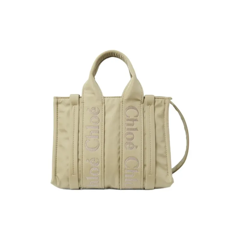 Chloe Woody Recycled Nylon Tote Bag, Shopping Bag, Shoulder Bag, Crossbody Bag, Handbag Trumpets Women's Hot Sandy-0