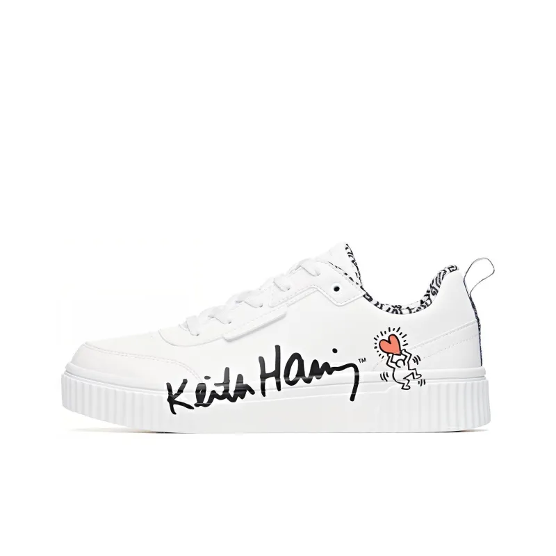 KH LIANMING x Anta Life Collection Slip Resistant Lightweight Coverage Low Top Skateboard Shoes Men's White Black-0