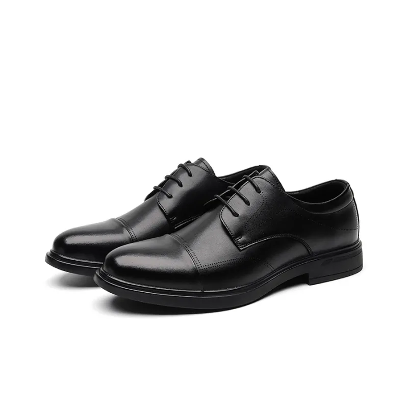 GZZ Dress Shoes Men Low Top Black-2