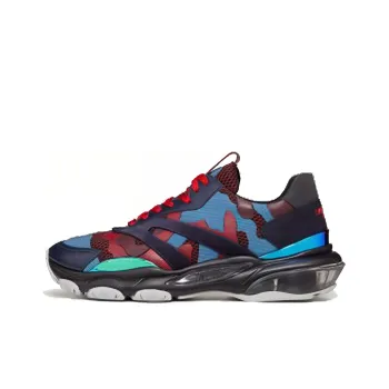 Valentino Bounce Low Top Casual Shoes Men's Camouflage Blue