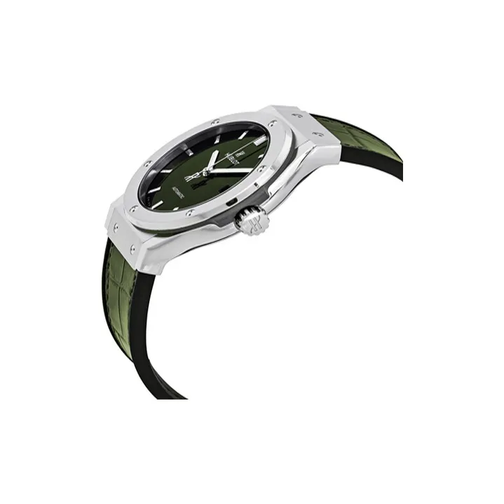 HUBLOT CLASSIC FUSION Collection Automatic Mechanical Movement Men's Watches Watch 42mm Green Dial Titanium Watch Case-1