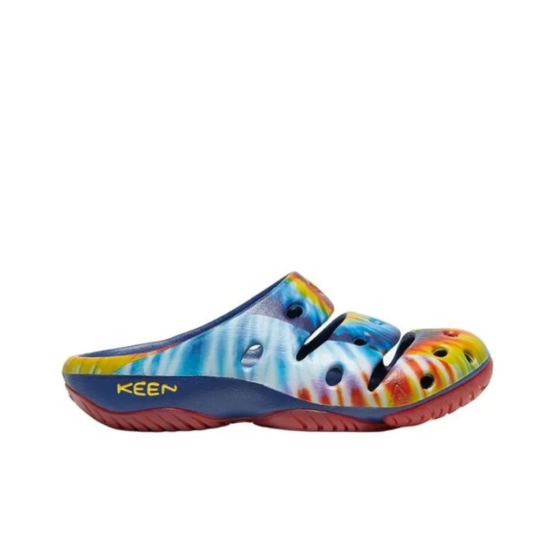 KEEN Yogui Artsfull Rubber Sole Quick Dry Wrap-toe Slippers Women's Blue-1