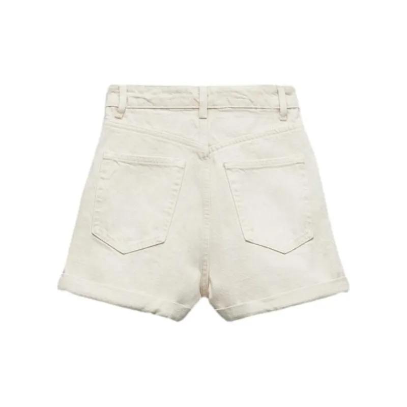 ZARA Denim Shorts Women's Beige-1