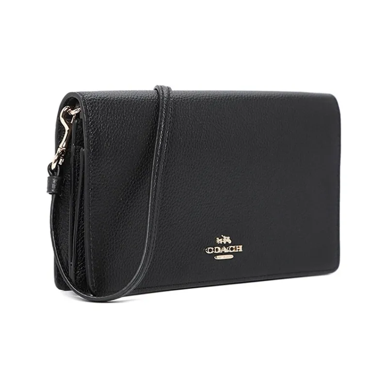 COACH Hayden Polished Grain Leather Shoulder Bag, Crossbody Bag Women's Black-2
