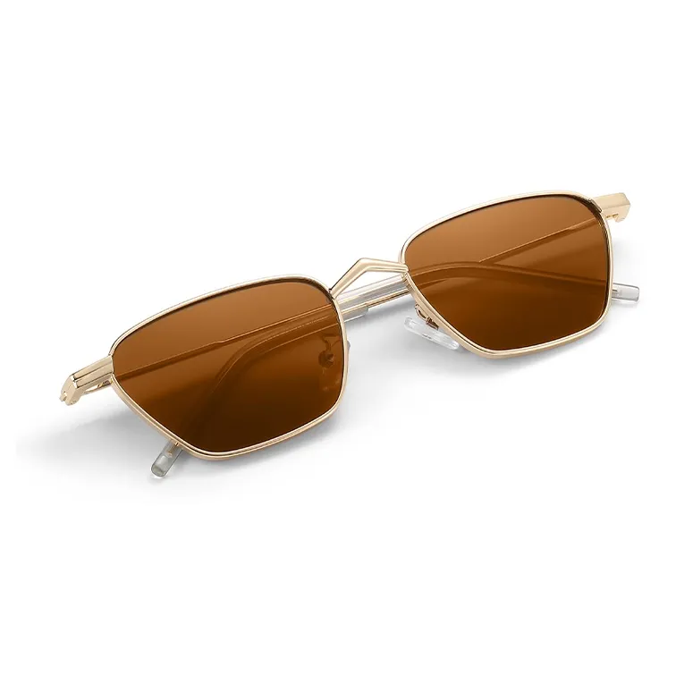BERTHA Titanium Alloy Rectangular Sunglasses Unisex Gold/Silver-3