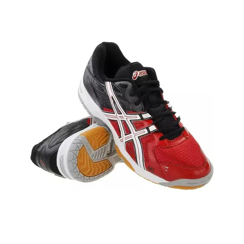 Asics Gel-Rocket 6 Wear-Resistant Low-Top Running Shoes Men's Red Black-4