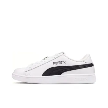 PUMA Smash V3 Wear-resistant And Lightweight Low-Top Skateboard Shoes Unisex White Black Color