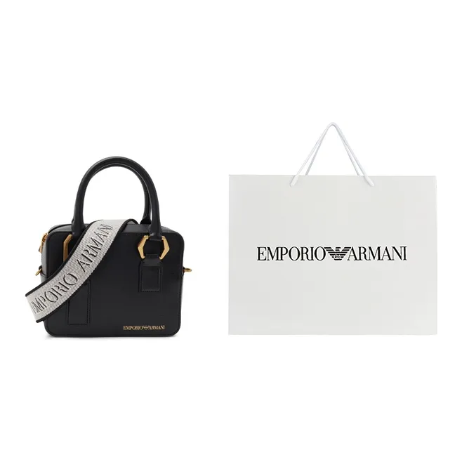 EMPORIO ARMANI Polyester Shoulder Bag, Crossbody Bag, Handbag Women's Black-4
