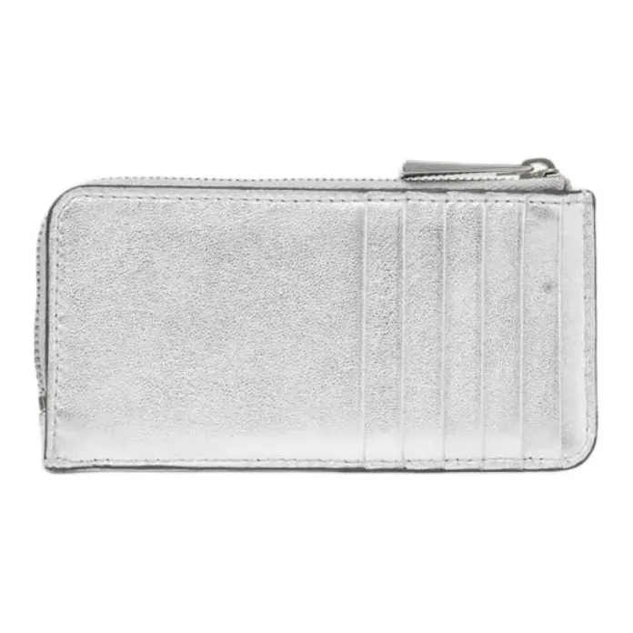 Jimmy Choo Leather Card Clip Card Holder Women's Silver-2