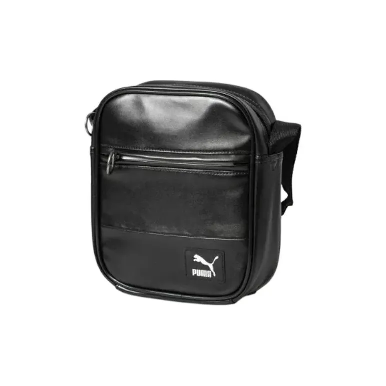 PUMA Leather Crossbody Bag, Shoulder Bag Unisex Black-1