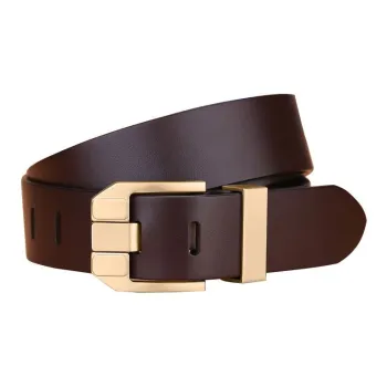 Old Man's Head Fashion Vintage Versatile Pin Buckle Cow Leather Leather Belts Men's 3.8cm Width