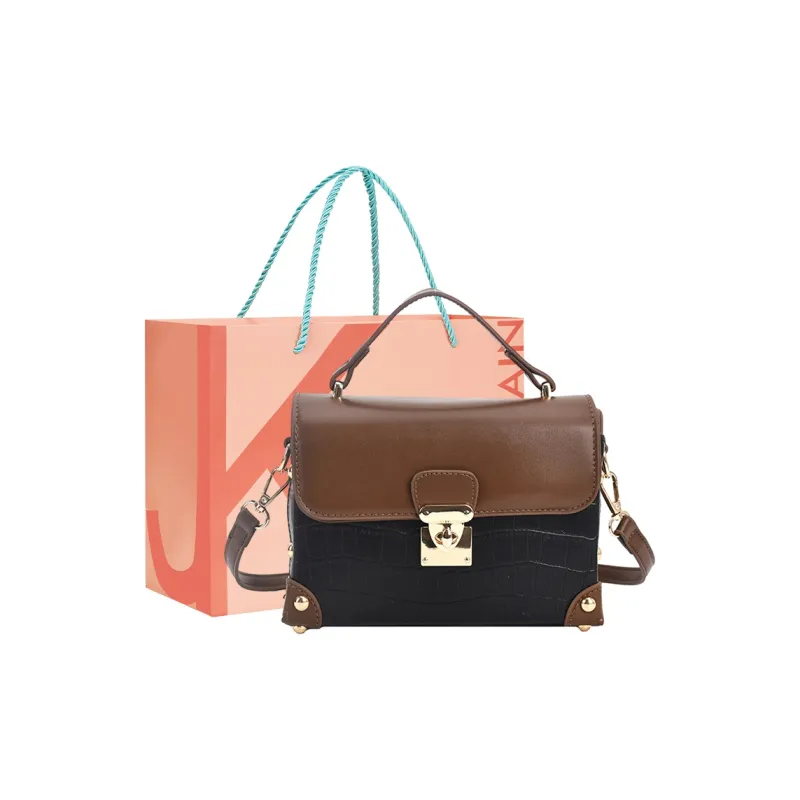 JANE KLAIN PU Box Bag, Shoulder Bag, Crossbody Bag, Handbag Trumpets Women's Ecru/Coffee/Black-0