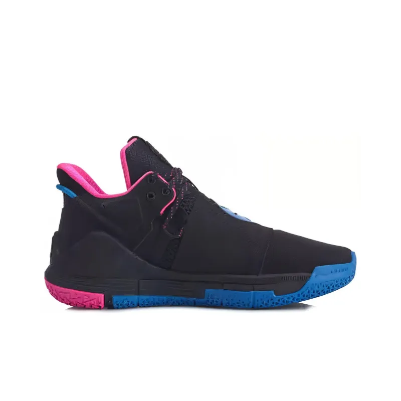 LINING WADE SHADOW Basketball Shoes Men Mid Top Black Pink-2