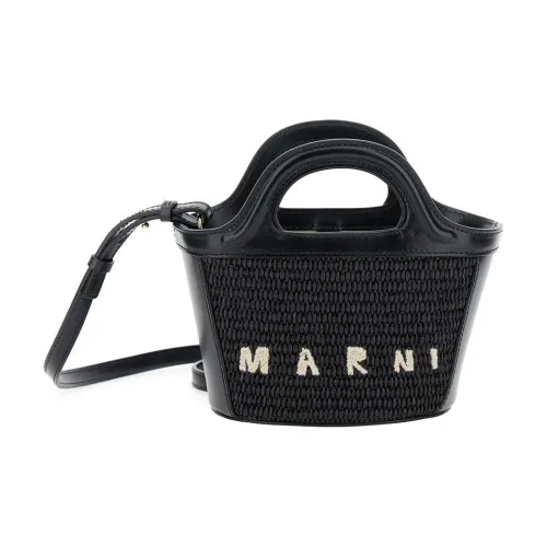 MARNI Cotton Handbag Shoulder Bag Crossbody Bag Women's Black