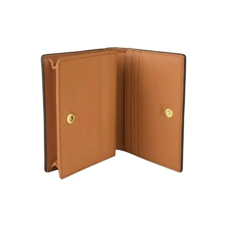 MCM Embossed Leather Wallet Mini Women's Cognac & Cognac Brandy-2