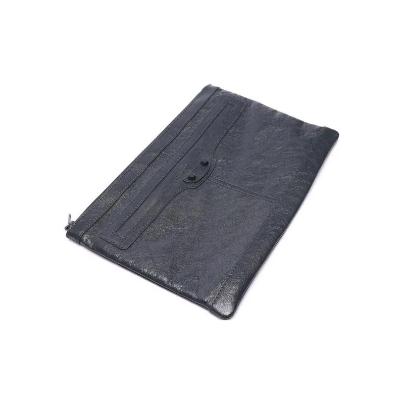Balenciaga Sheepskin Clutch Men's Dark Gray-3