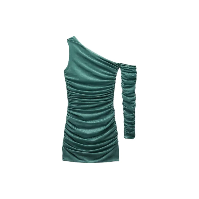 ZARA Sleeveless Dress Women's Green Blue-1