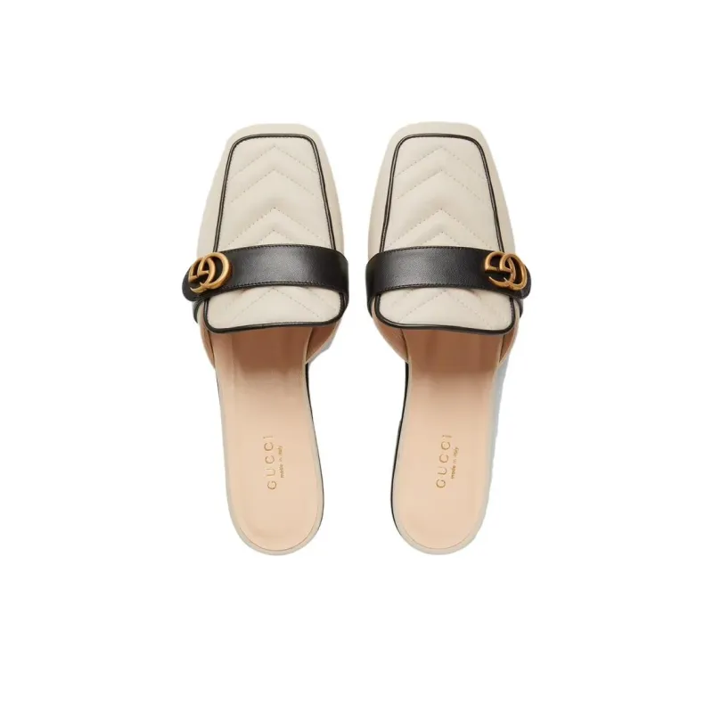 GUCCI Slip Resistant Closed Toe Slippers Women's White-4