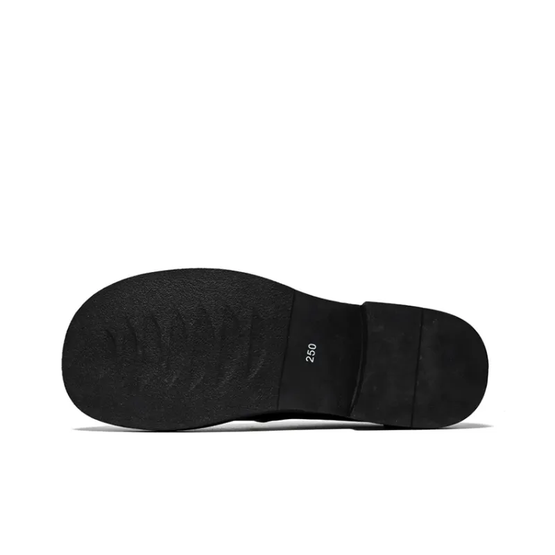 GZZ Dress Shoes Men Low Top Black-4