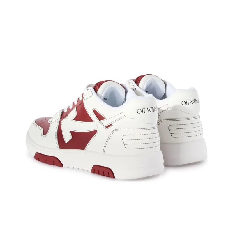 OFF WHITE Out Of Office Ooo Low Tops Brick Red White-3