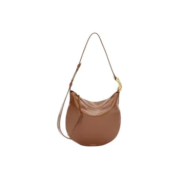 JIL SANDER Calfskin Hobo Bag, Portable Crossbody Bag, Shoulder Bag Trumpets Women's Brown