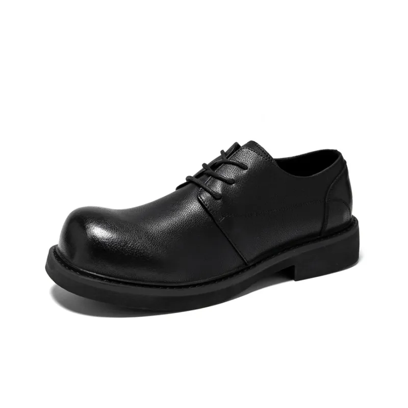 GZZ Dress Shoes Men Low Top Black-1