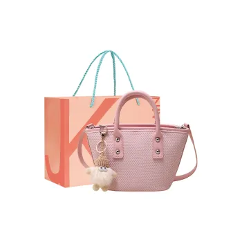 JANE KLAIN PU Leather Bucket Bag Handbag Crossbody Bag Medium Size Women's Pink/White/Green