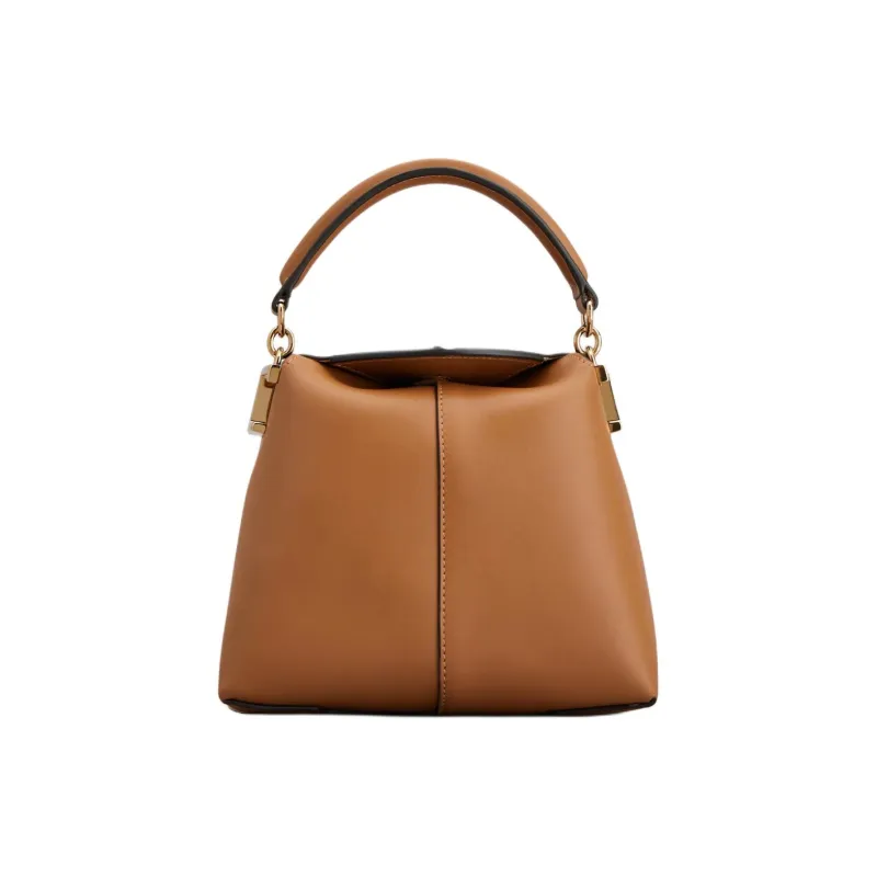 TOD'S Leather Messenger Bag, Portable Crossbody Bag, Shoulder Bag Trumpets Women's Brown-0