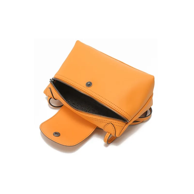 LONGCHAMP Le Pliage Xtra Cow Leather Pochette Crossbody Bag, Shoulder Bag Mini Women's Almond Yellow-5