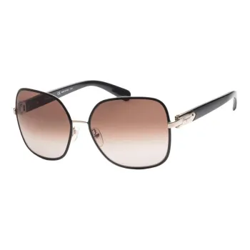 FERRAGAMO Metal Irregular Shape Sunglasses Women's Black
