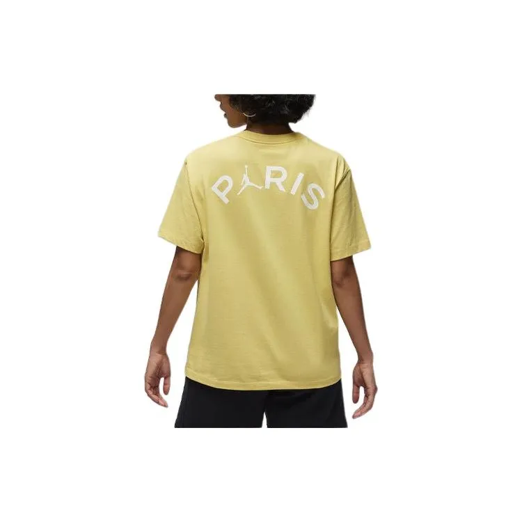 Jordan Paris Saint-Germain Drop Shoulder Sleeve T-Shirt Women's Saturn Gold-1
