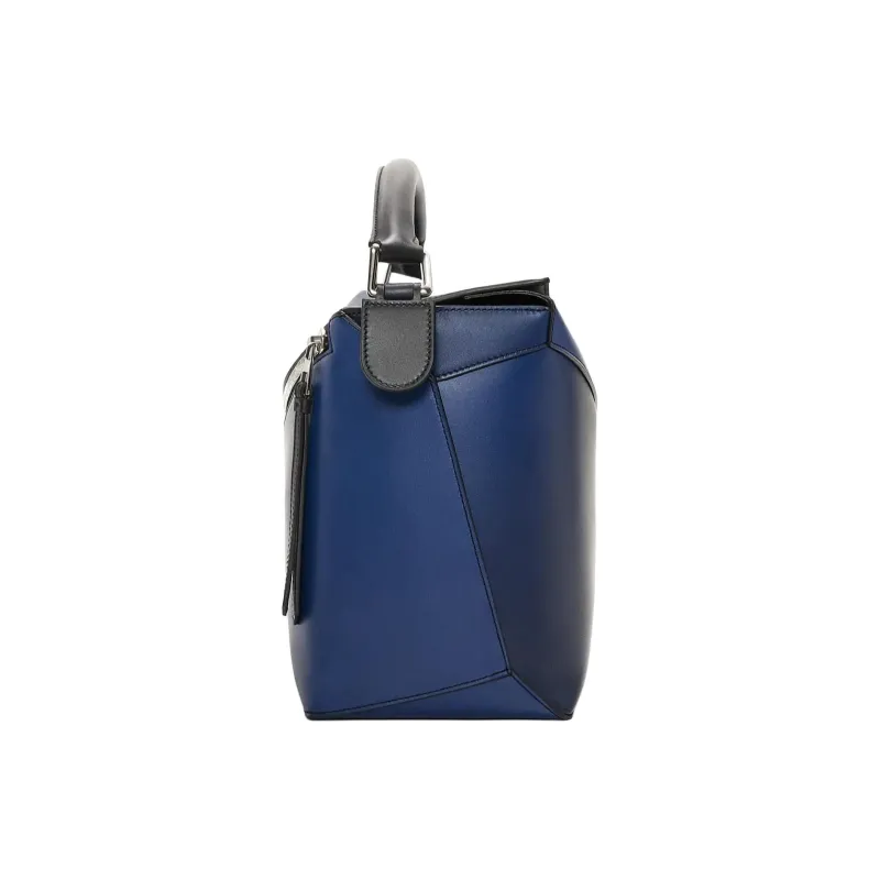LOEWE Puzzle Silk Cow Leather Shoulder Bag Crossbody Bag Handbag Large Size Men's Marine Blue-2