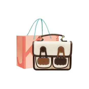JANE KLAIN PU Portable Small Square Bag Shoulder Bag Crossbody Bag Medium Size Women's White/Black/Coffee