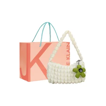 JANE KLAIN Nylon Shoulder Bag, Pillow Bag, Handbag, Shoulder Bag Women's White/Black
