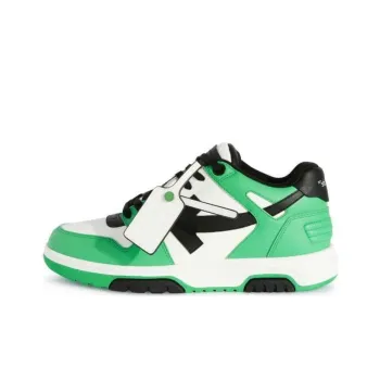 OFF WHITE Out Of Office 'OOO' Low Tops Green Black
