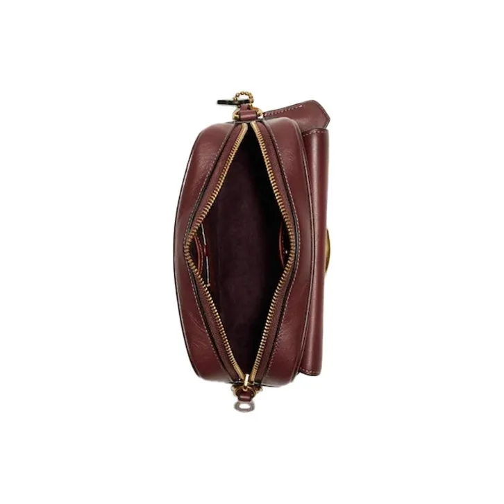 COACH Studio Leather Small Square Bag Camera Bag Trumpets Men's Burgundy-2